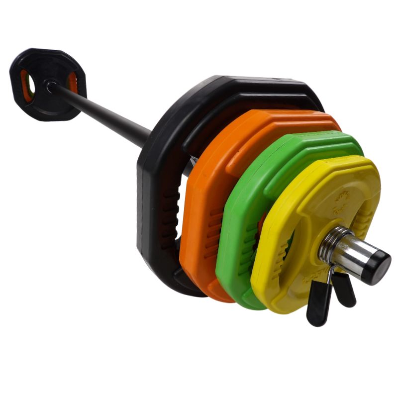 Bodypump Sæt - Vægtstangssæt 40 kg, Sorte Vægtskiver Ø30 Fra NORDIC POWER - Maxis.dk