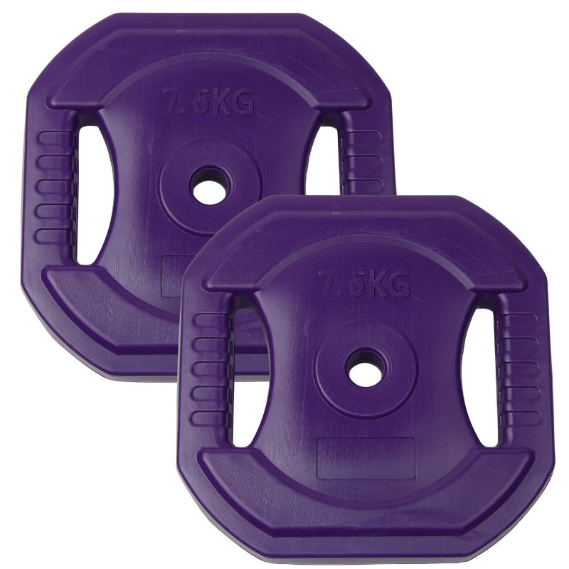2 Stk. Bodypump Hantelscheiben 7,5 kg, Lila, Ø25 mm - NORDIC POWER