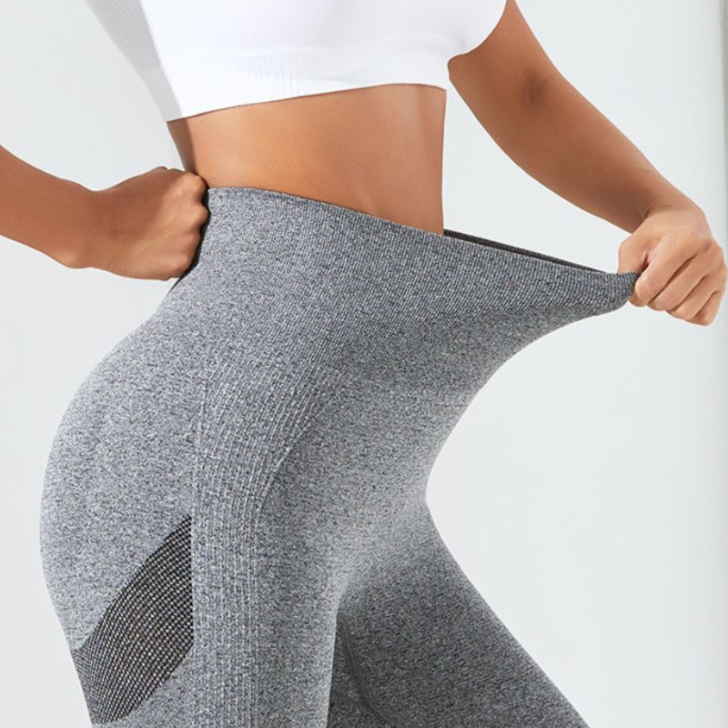 Strumpfhose, grau, hohe Taille, mit Scrunch-Po-Linie, Größe S - ANIMA