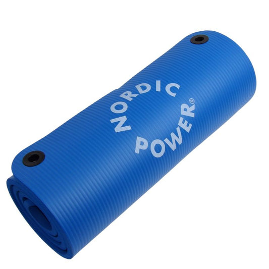 Trainingsmatte Blau 1,5 cm dick, mit Tragegurt - NORDIC POWER