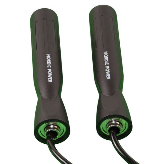 Sjippetov - Speedrope Sort Med Kugleleje - NORDIC POWER - Billigst Her - Maxis.dk