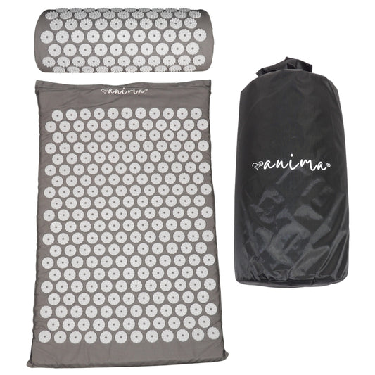 Akupressurmatte, Noppenmatte und Kissen in Grau - ANIMA