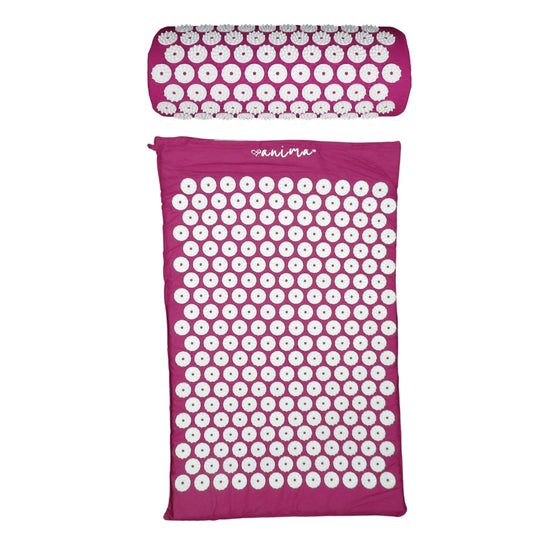 Akupressurmatte, Noppenmatte und Kissen in Pink - ANIMA
