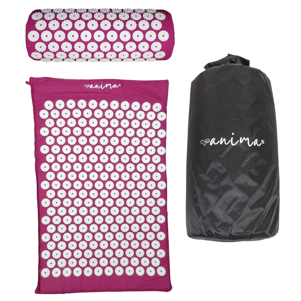 Akupressurmatte, Noppenmatte und Kissen in Pink - ANIMA