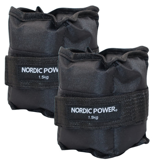 Fußgelenkgewichte 0,5 Kg im Set, Schwarzes Neopren, 2 Stück - NORDIC POWER