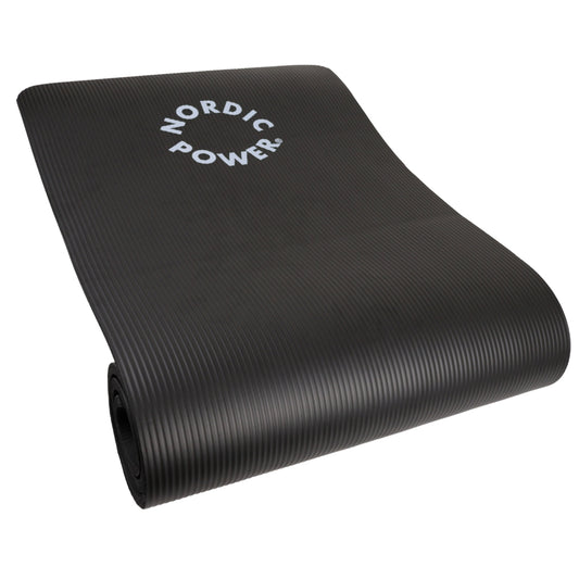 Trainingsmatte Schwarz 1,5 cm dick, mit Tasche - NORDIC POWER