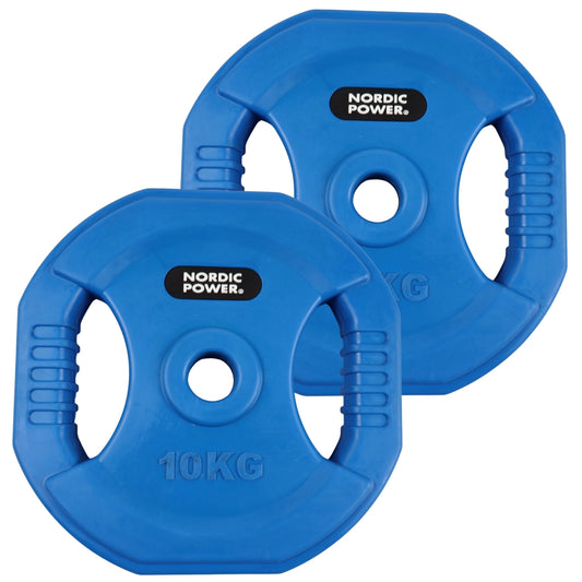 2 Stk. Bodypump Hantelscheiben 10 kg. Blau, PRO, Ø30 mm - NORDIC POWER