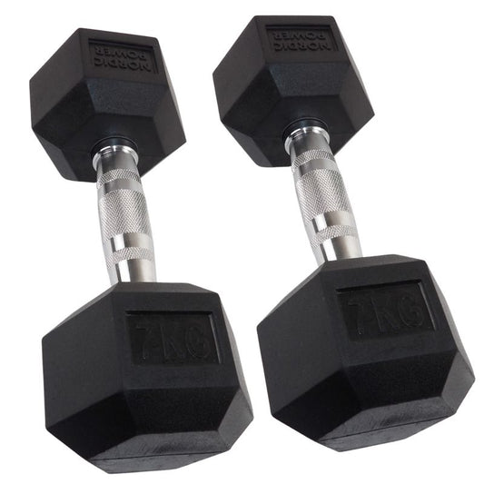 2 x 7 kg Hexagon-Hanteln - NORDIC POWER