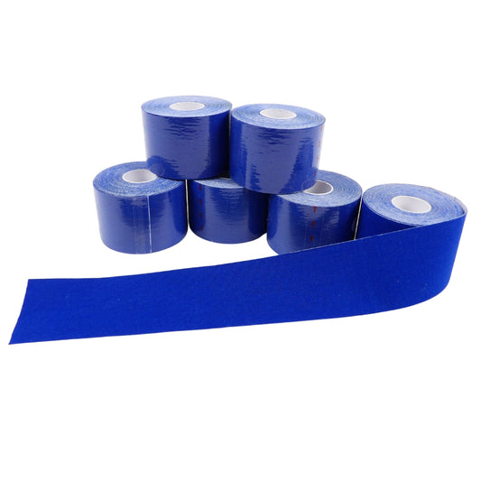 Elastisches Sporttape, 5 cm x 5 Meter, Dunkelblau - 6 Rollen