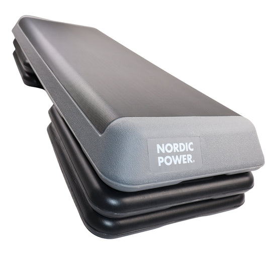 Trittbank verstellbar 68 cm, Schwarz und Grau - NORDIC POWER