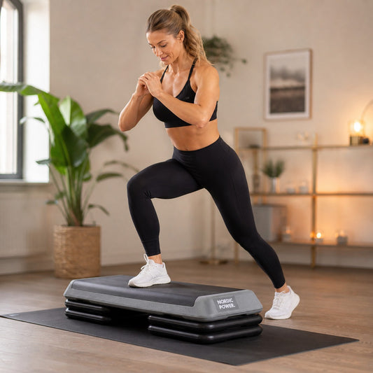 Trittbank verstellbar 68 cm, Schwarz und Grau - NORDIC POWER