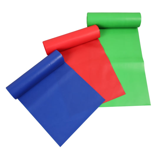 Trainingsbänder 3er-Pack, Blau, Rot, Grün aus Latex