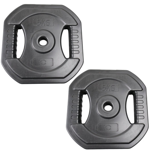 2 Stk. Bodypump Hantelscheiben 5 Kg. SCHWARZ - NORDIC POWER - Ø25 mm