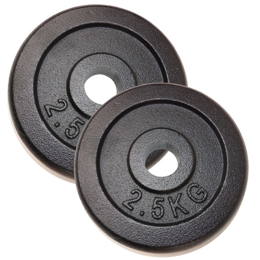 Hantelscheiben-Set 2 x 2,5 kg. Schwarzes Metall, Ø30 mm - NORDIC POWER