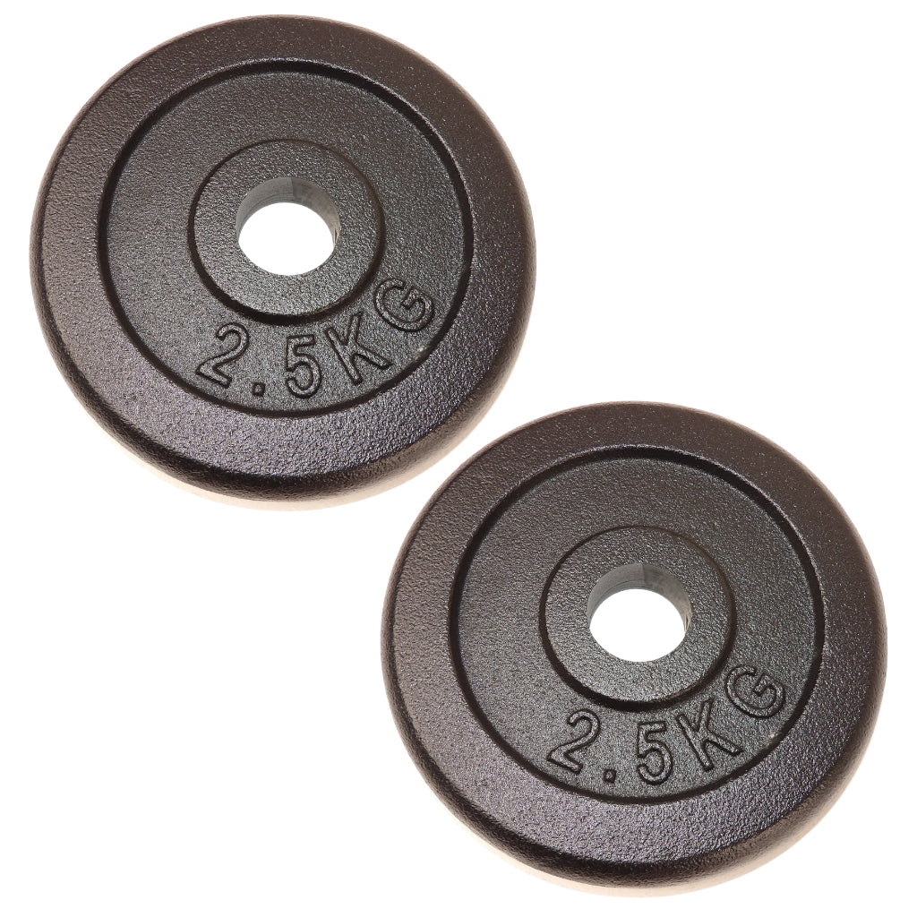 Hantelscheiben-Set 2 x 2,5 kg. Schwarzes Metall, Ø30 mm - NORDIC POWER