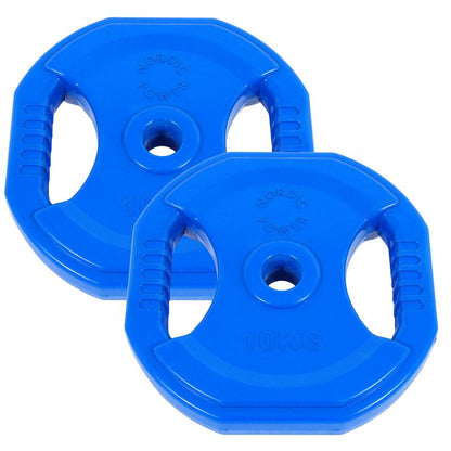 2 Stk. Bodypump Hantelscheiben 10 kg. Blau, PRO, Ø30 mm - NORDIC POWER