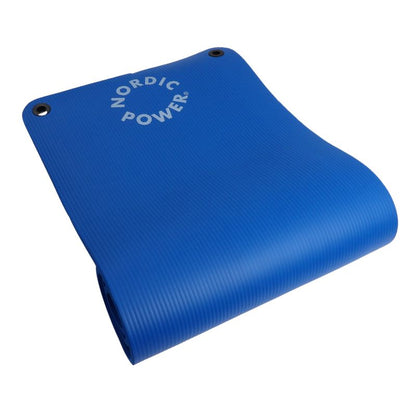 Trainingsmatte Blau 1,5 cm dick, mit Tragegurt - NORDIC POWER