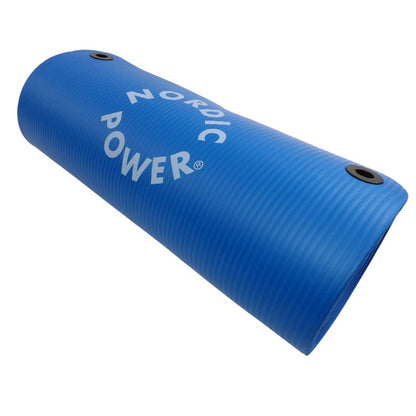 Trainingsmatte Blau 1,5 cm dick, mit Tragegurt - NORDIC POWER