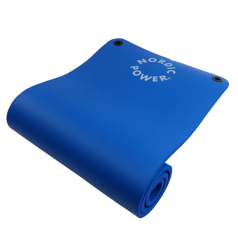 Trainingsmatte Blau 1,5 cm dick, mit Tragegurt - NORDIC POWER