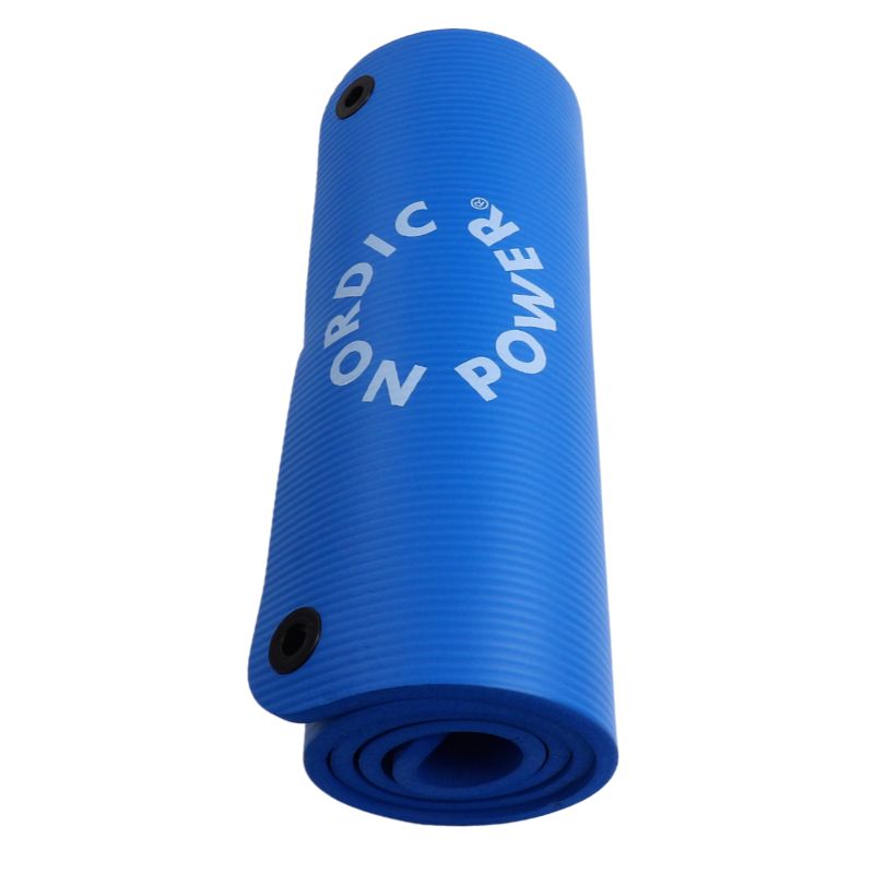 Trainingsmatte Blau 1,5 cm dick, mit Tragegurt - NORDIC POWER
