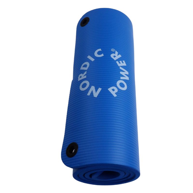 Trainingsmatte Blau 1,5 cm dick, mit Tragegurt - NORDIC POWER