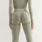 Strumpfhose Graugrün mit hoher Taille und Scrunch-Po-Linie, Größe M - ANIMA