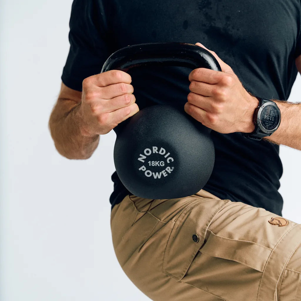 Kettlebell 18 Kg. Gusseisen und Neopren - NORDIC POWER
