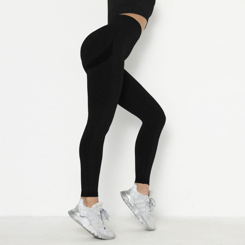 Strumpfhose schwarz mit hoher Taille und Scrunch-Po-Linie, Größe L - ANIMA