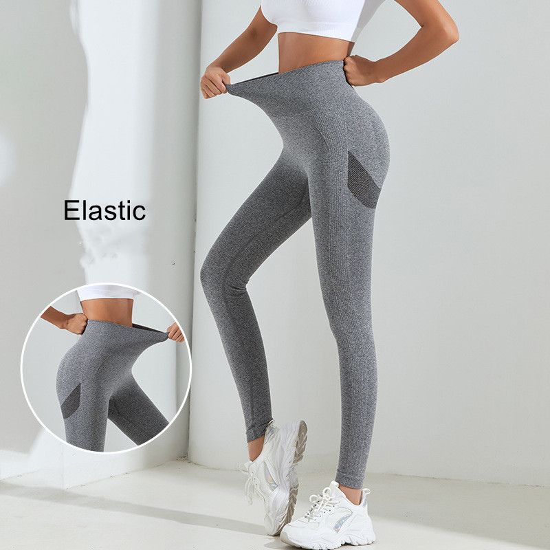 Strumpfhose, grau, hohe Taille, mit Scrunch-Po-Linie, Größe L - ANIMA