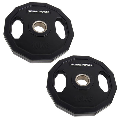 Hantelscheibe 10 Kg. PRO, 12 Ecken - NORDIC POWER - 1 Stück - Ø50 mm.