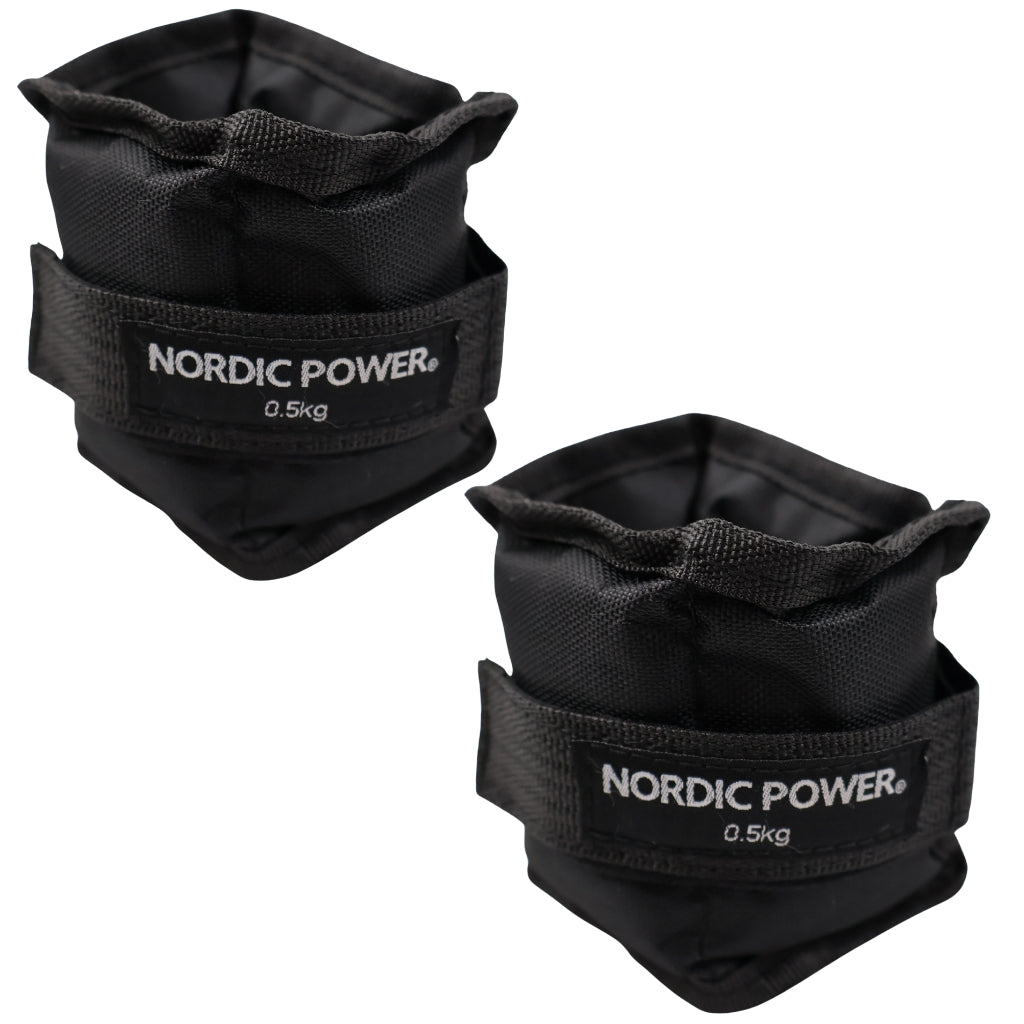 Fußgelenkgewichte 0,5 Kg. Set, Black Oxford, 2 Stück - NORDIC POWER