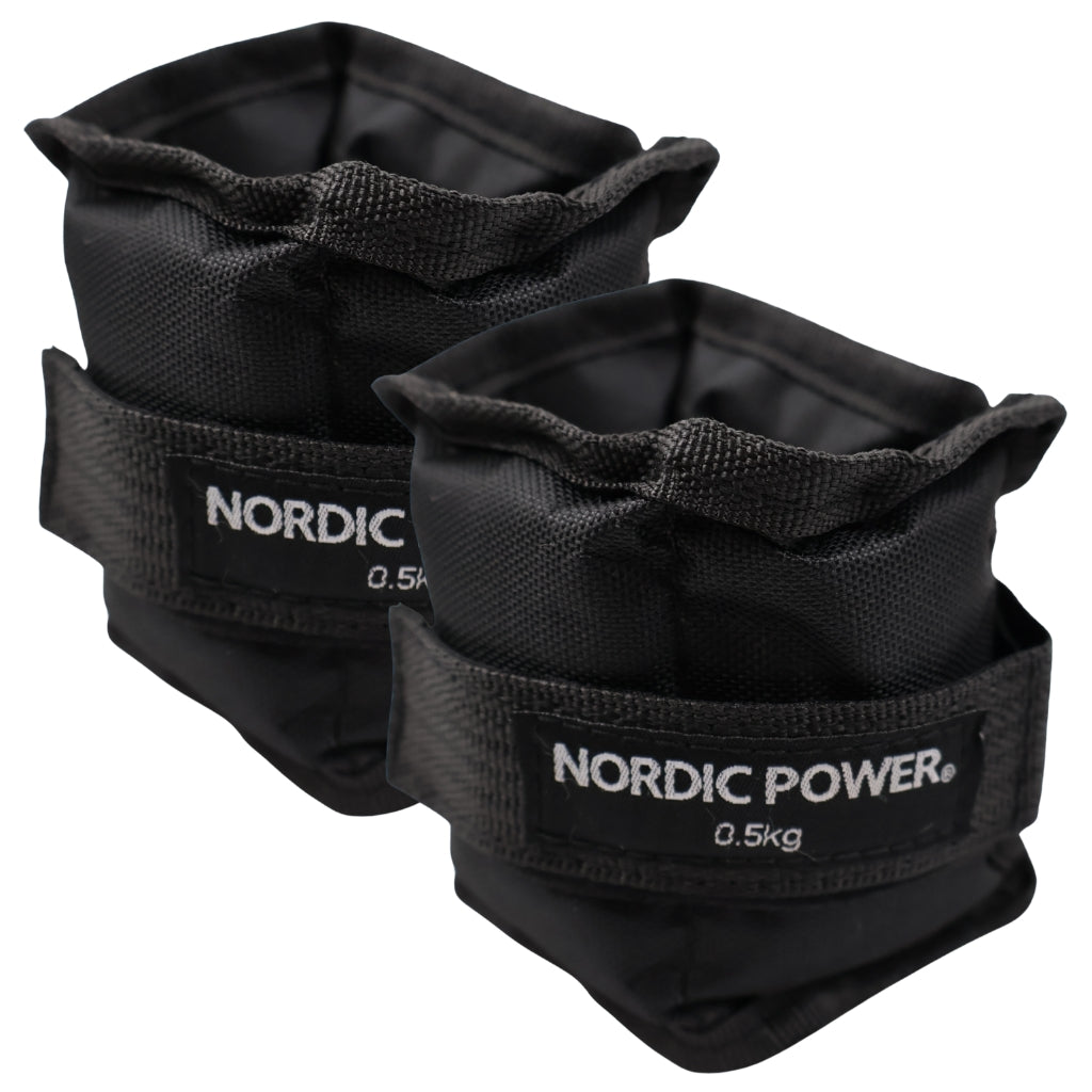 Fußgelenkgewichte 0,5 Kg. Set, Black Oxford, 2 Stück - NORDIC POWER