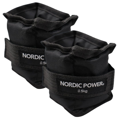 Fußgelenkgewichte 0,5 Kg. Set, Black Oxford, 2 Stück - NORDIC POWER