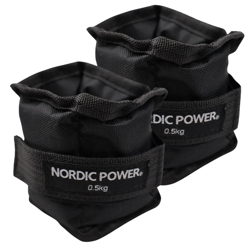 Fußgelenkgewichte 0,5 Kg. Set, Black Oxford, 2 Stück - NORDIC POWER