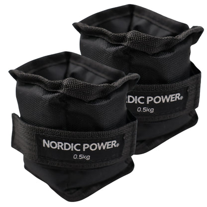 Fußgelenkgewichte 0,5 Kg. Set, Black Oxford, 2 Stück - NORDIC POWER