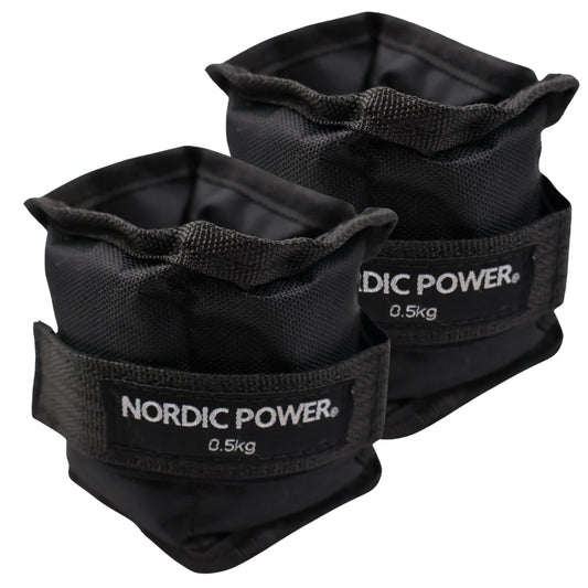 Fußgelenkgewichte 0,5 Kg. Set, Black Oxford, 2 Stück - NORDIC POWER