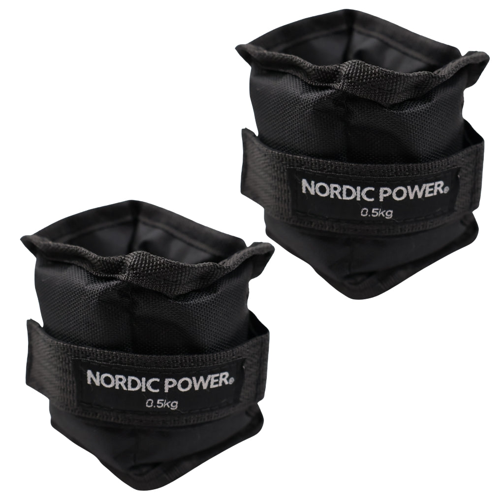 Fußgelenkgewichte 0,5 Kg. Set, Black Oxford, 2 Stück - NORDIC POWER