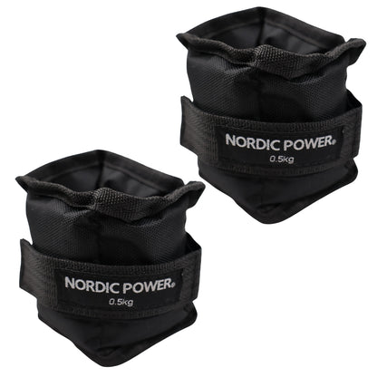 Fußgelenkgewichte 0,5 Kg. Set, Black Oxford, 2 Stück - NORDIC POWER