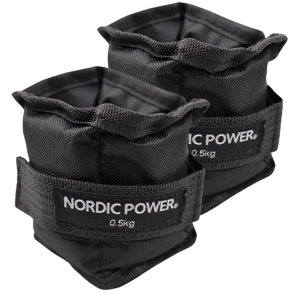Fußgelenkgewichte 0,5 Kg. Set, Black Oxford, 2 Stück - NORDIC POWER