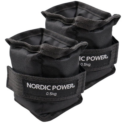 Fußgelenkgewichte 0,5 Kg. Set, Black Oxford, 2 Stück - NORDIC POWER