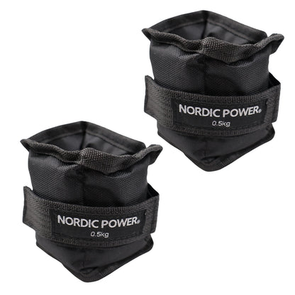 Fußgelenkgewichte 0,5 Kg. Set, Black Oxford, 2 Stück - NORDIC POWER