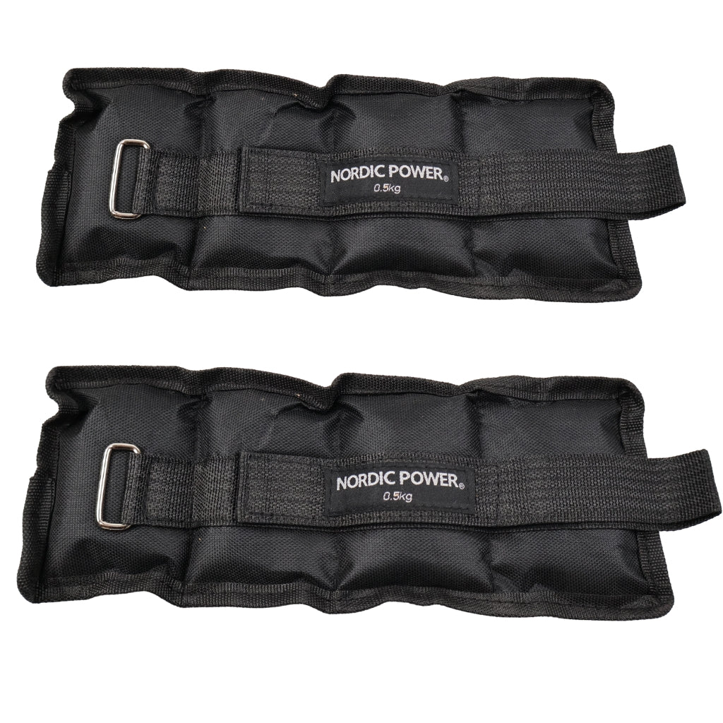 Fußgelenkgewichte 0,5 Kg. Set, Black Oxford, 2 Stück - NORDIC POWER