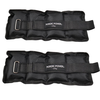 Fußgelenkgewichte 0,5 Kg. Set, Black Oxford, 2 Stück - NORDIC POWER