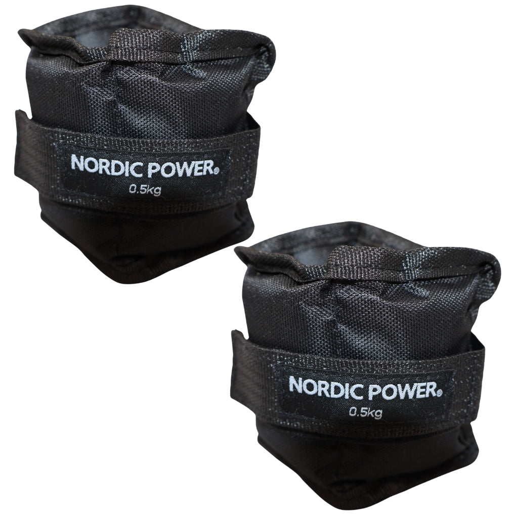 Fußgelenkgewichte 0,5 Kg. Set, Black Oxford, 2 Stück - NORDIC POWER