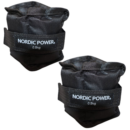 Fußgelenkgewichte 0,5 Kg. Set, Black Oxford, 2 Stück - NORDIC POWER
