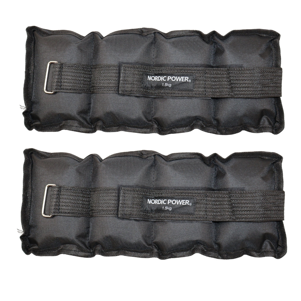 Fußgelenkgewichte 0,5 Kg im Set, Schwarzes Neopren, 2 Stück - NORDIC POWER