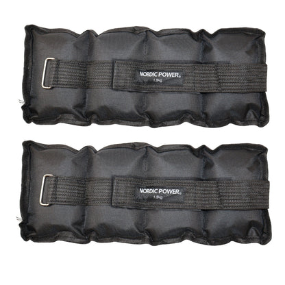 Fußgelenkgewichte 0,5 Kg im Set, Schwarzes Neopren, 2 Stück - NORDIC POWER