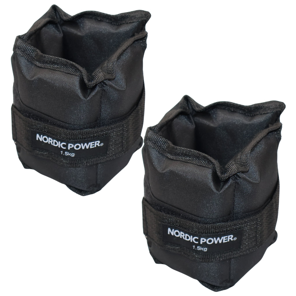 Fußgelenkgewichte 0,5 Kg im Set, Schwarzes Neopren, 2 Stück - NORDIC POWER