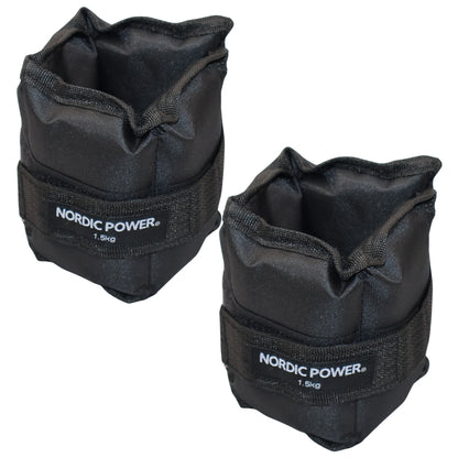 Fußgelenkgewichte 0,5 Kg im Set, Schwarzes Neopren, 2 Stück - NORDIC POWER
