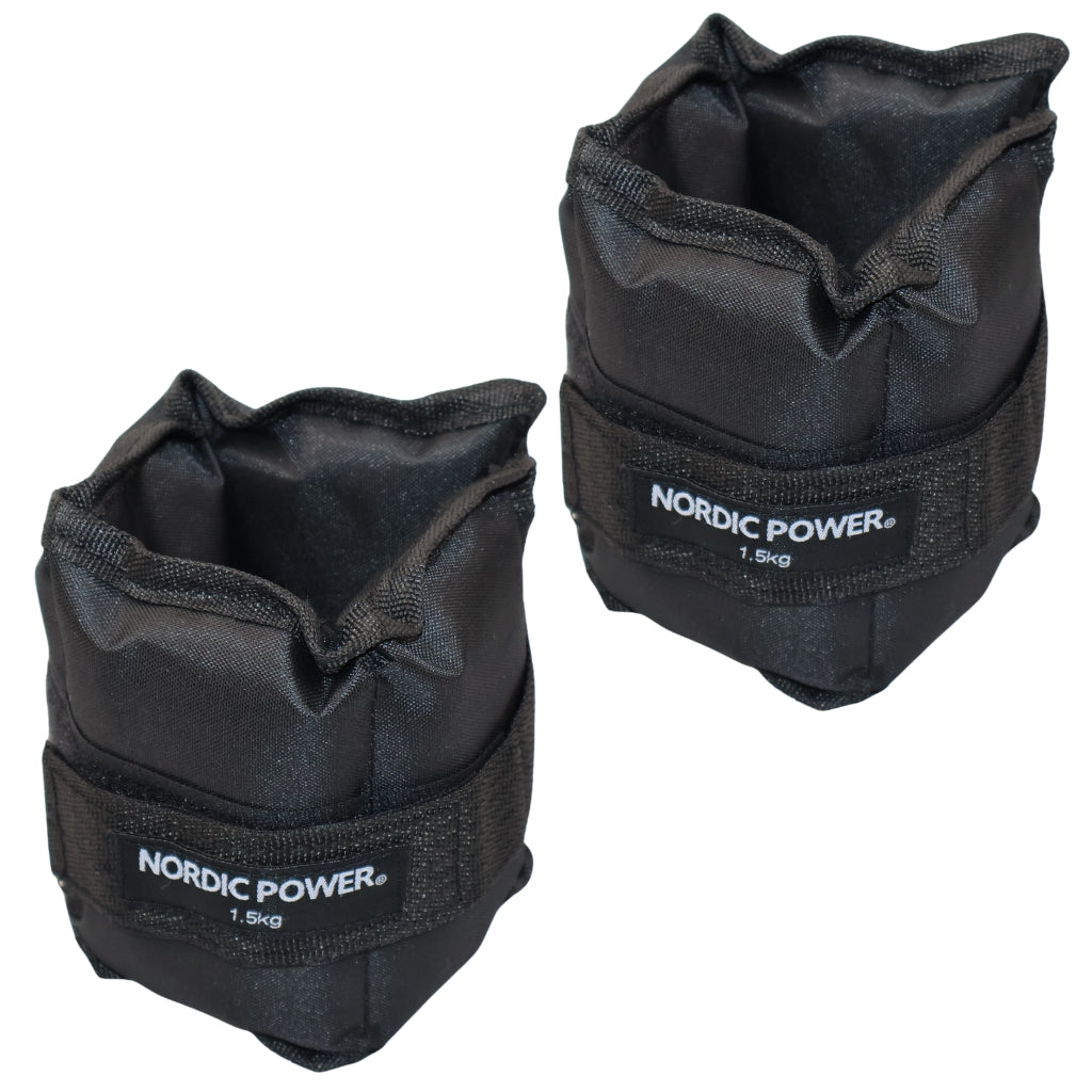 Fußgelenkgewichte 0,5 Kg im Set, Schwarzes Neopren, 2 Stück - NORDIC POWER